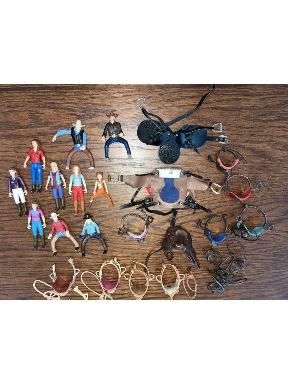 Lot Schleich Horse Club Figure People Cowgirl Cowboy Riders Saddles Bridles READ